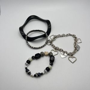 Y2k heart charm bracelet bundle